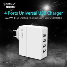 6.8A настольный USB Зарядное устройство, ORICO 4 Порты USB WALL Зарядное устройство 34 Вт для iPhone 7 мобильный телефон smart Зарядное устройство EU/US/UK /АС Plug