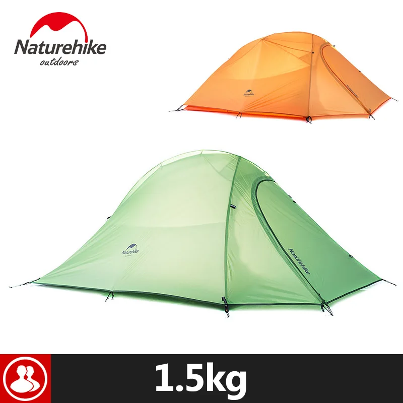 

Naturehike Camping Tent For 2 Person Hiking Holiday 4Season 20D Silicone Fabric Double layer Rainproof Outdoor Camp Beach Tent