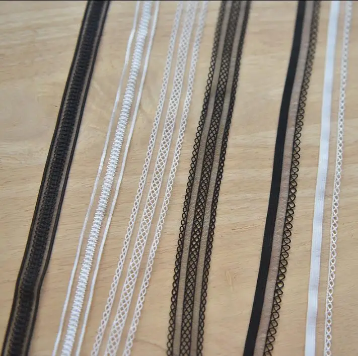 

Hot Sale New 5 Meter/lot Elastic Lace Trim Black White Sewing Transparent Stretchy Lace Ribbon for Garment Accessories Thin Lace