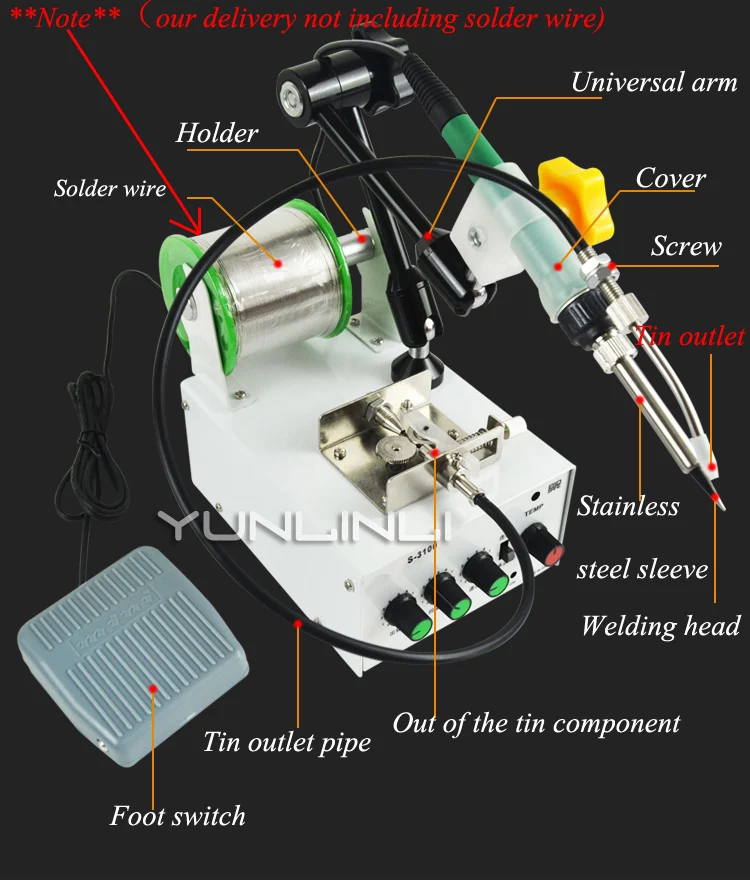 Ноги пайки машина автоматическая Пайка оловом машина Регулируемая температура высокая частота Сварочная горелка S-3100