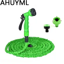 Mangueira de água flexível de jardim, mangueira de plástico expansível 25-200ft para tubo de mangueira de carro, com pistola telescópica de spray de água