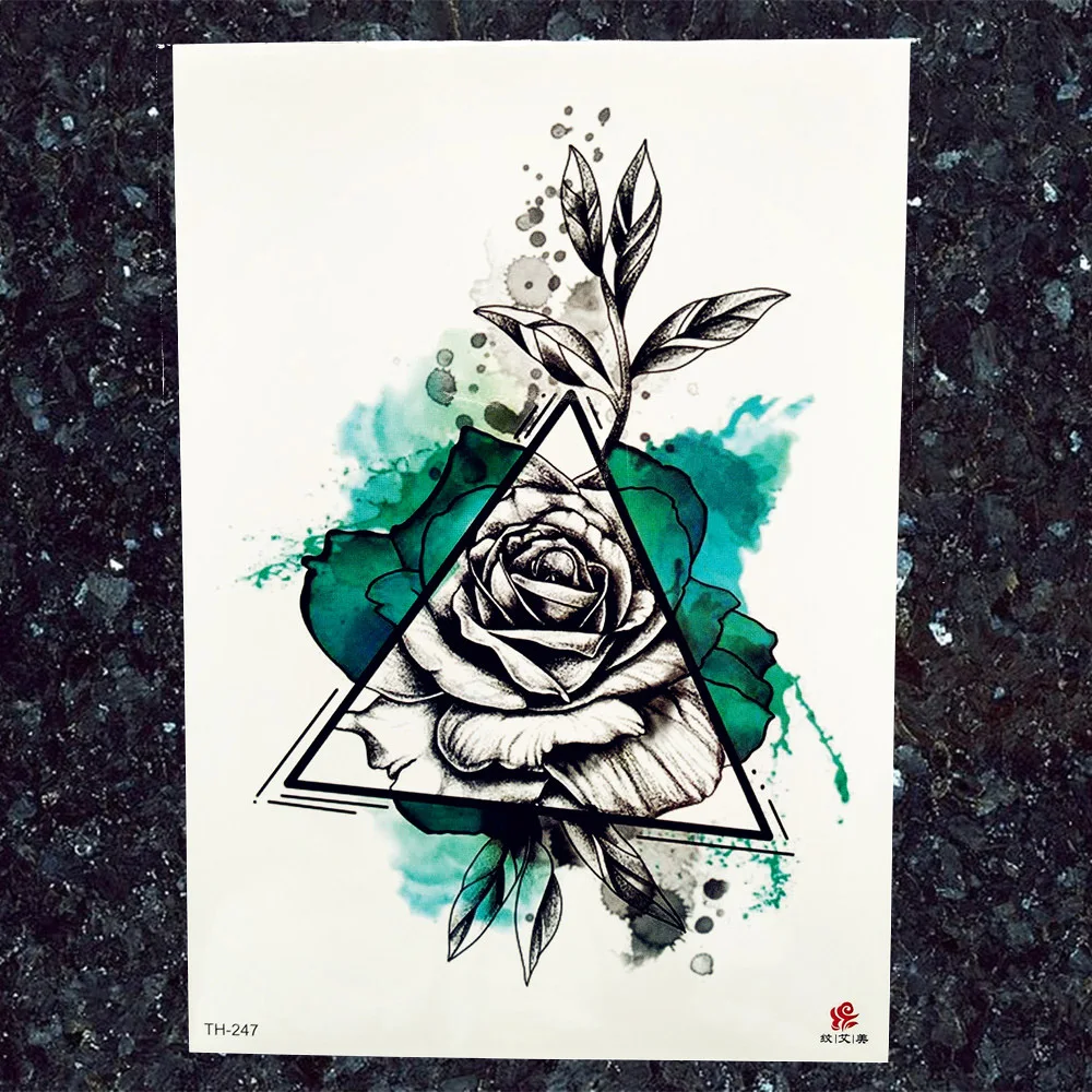 Флеш браслет с тату наклейками цепочки для рук девочек любовь флора временная