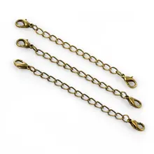 DoreenBeads Alloy Extender Chain For Jewelry Necklace Bracelet Antique Bronze With Lobster Claw Clasp 76mm(3″) long, 30 PCs