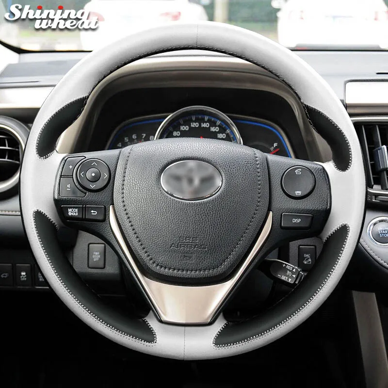 Style 7 Блестящий чехол на руль из пшеничной кожи для Toyota RAV4 2013- Toyota Corolla- Auris 2013 - Название цвета: Style 7