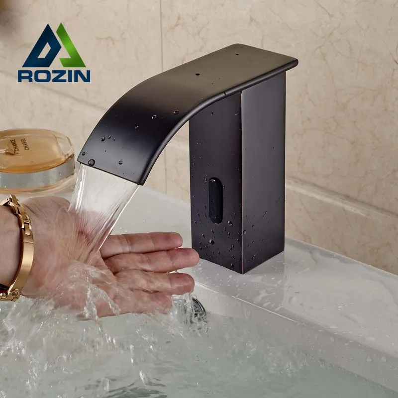 

Free Shipping Waterfall Spout Automatic Touchless Sensor Faucet Battery & Power Plug (Cold Water Only)