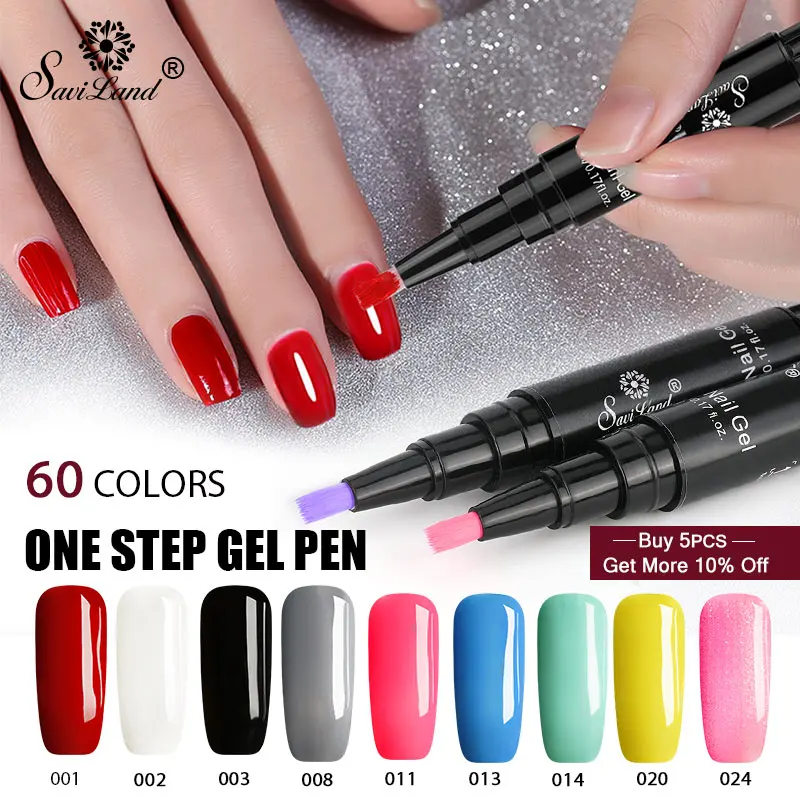 Saviland Newest 3 In 1 Gel Nail Varnish Pen Glitter One Step Nail Saviland Newest 3 In 1 Gel Nail Varnish Pen Glitter One Step Nail