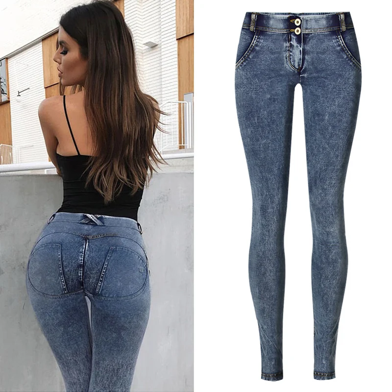 Women Jeggings Faux Denim Jeans Leggings High Waist Tummy Control Pencil  Pants Sexy Plus Elastic Jeggings Soft Casual Thin Pants - AliExpress