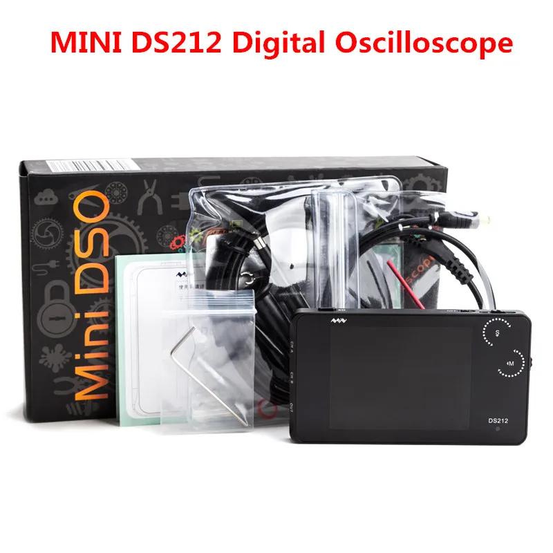2 канала 1 МГц 8 Мб Мини Nano DSO212 DS212 Профессиональный портативный цифровой осциллограф цифровой DSO 212 DS 212+ MCX комбинированный зонд