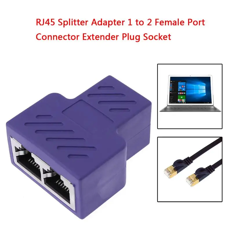 

RJ45 Splitter Adapter 1 to 2 Dual Female Port CAT5/CAT6 LAN Ethernet Sockt Plug Network Connector LAN Ethernet Connectors