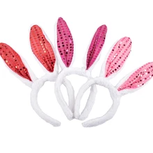 Цвета, Случайная, заячьи ушки, аксессуары для волос, Детская светящаяся светодиодная повязка на голову, Плюшевые аксессуары для животных, Прямая