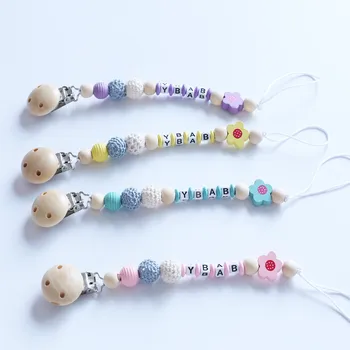 

4 Color Baby Pacifier Leashes Kids Boys And Girls Cute Pacifier Clips Newborn Soother Holder Colourful Bead Dummy Clip Hand Made