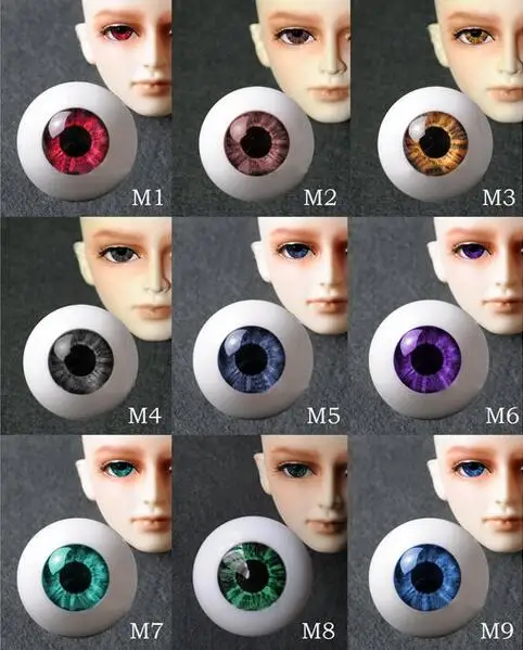 vivid Colorful Purple Iris 18mm Glass Stript BJD Eyes for Reborn Doll