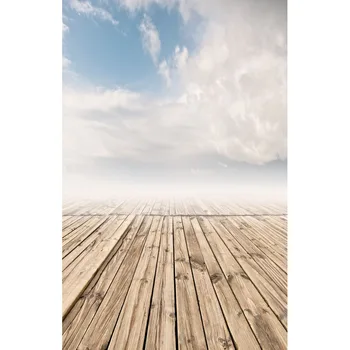 

Seamless Vinyl Photography Background Wooden Floor on the Sky Computer Printed Children Backdrop for Photo Studio F-3159