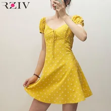 RZIV женское повседневное летнее платье с цветочным принтом с v-образным вырезом и короткими рукавами, платье с бантом, облегающее платье