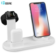3 в 1 Зарядная подставка для наручных часов iWatch, Apple Watch Series 5 4 3 2 AirPods Тип с портом типа C Беспроводной Зарядное устройство для iPhone 11 XS Max X XR X 8 7