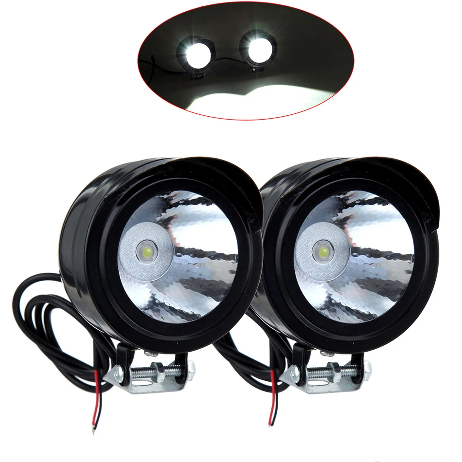 2Pcs 3W Led Chip Motorcycle Headlight Driving font b Lamp b font Moto Head Light Car