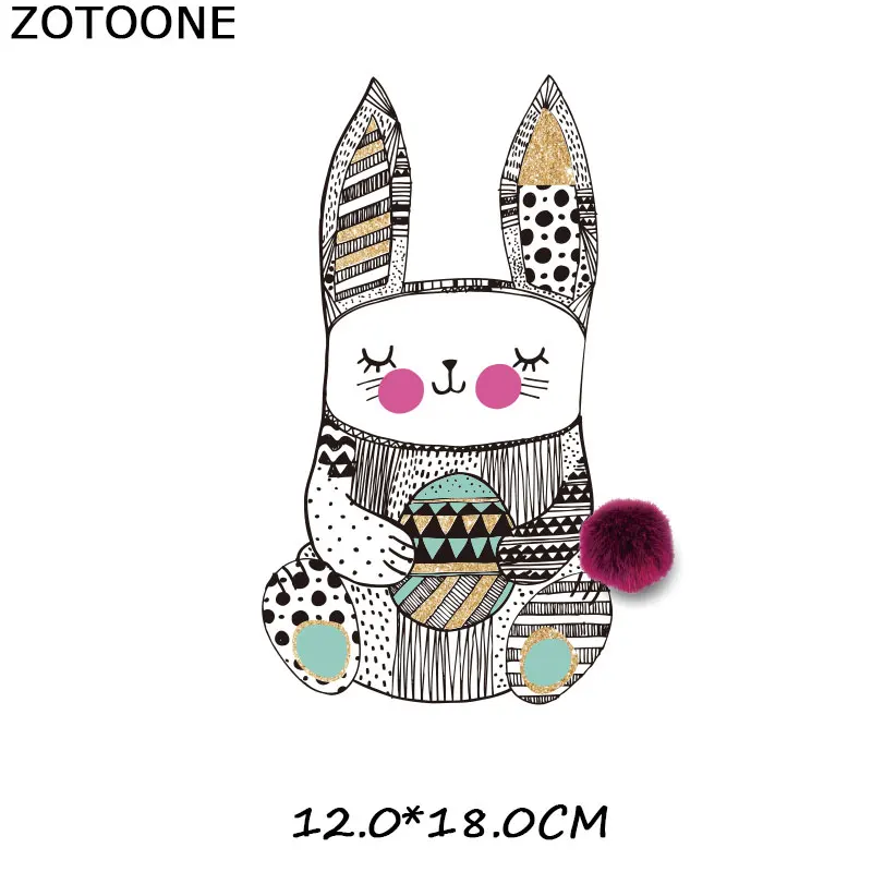 ZOTOONE/нашивки в полоску с кроликом утюжок для переноса одежды сделай сам пластырь
