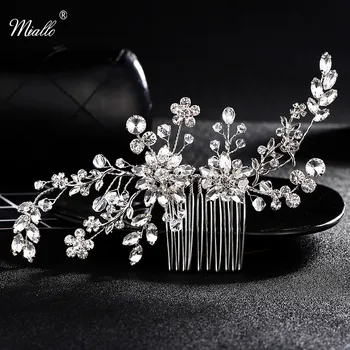 

Crystal Rhinestone Hair Combs Flower Hair Clips for Wedding Women Jewelry Hair Accessories Bridal Comb Girls Headwear Head Stick