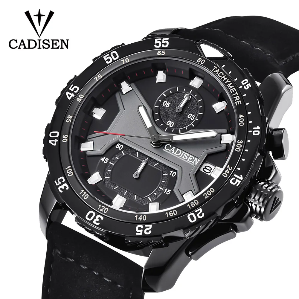 CADISEN New Mens Watches 2018 Top Brand Luxury Waterproof Date Quartz Watch Man Leather Sport Wrist Watch Men Waterproof Clock CADISEN New Mens Watches 2018 Top Brand Luxury Waterproof Date Quartz Watch Man Leather Sport Wrist Watch Men Waterproof Clock
