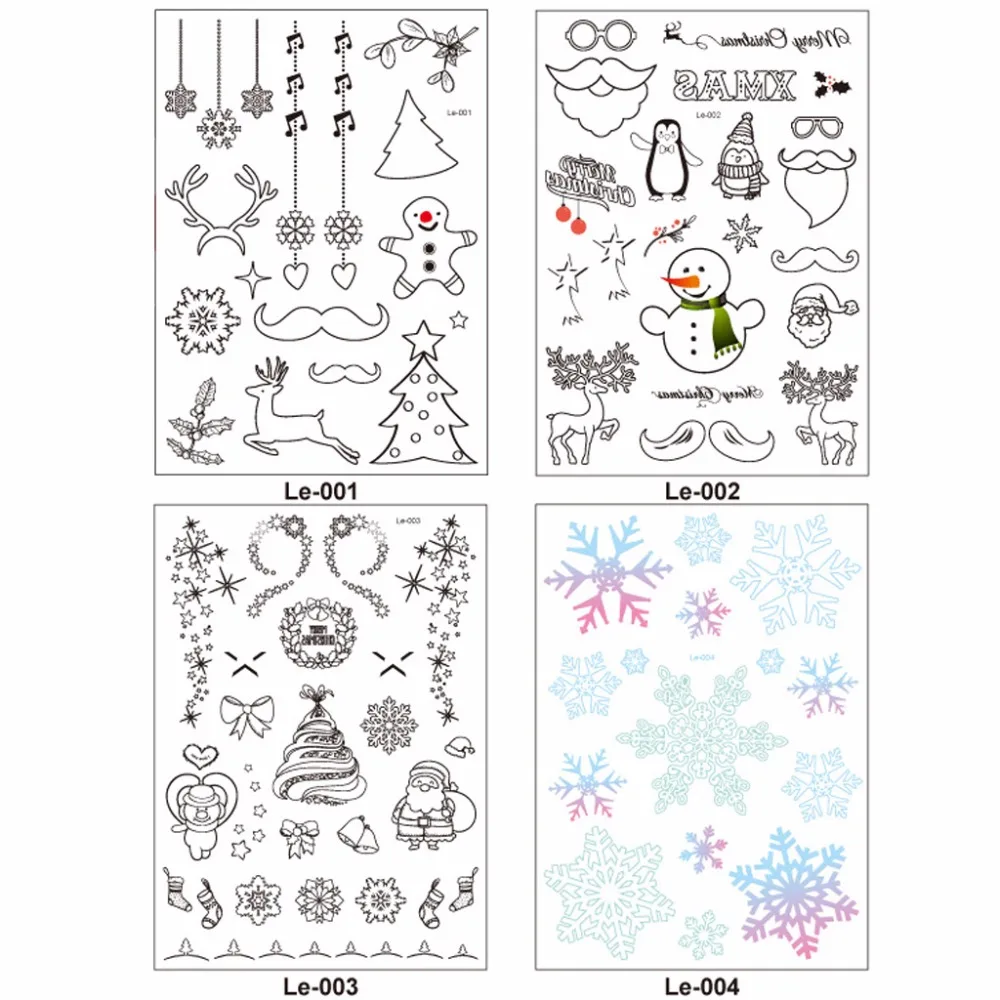 Luminous Tattoo Glow In The Dark Glitter Christmas Flash Fluorescent Stickers 