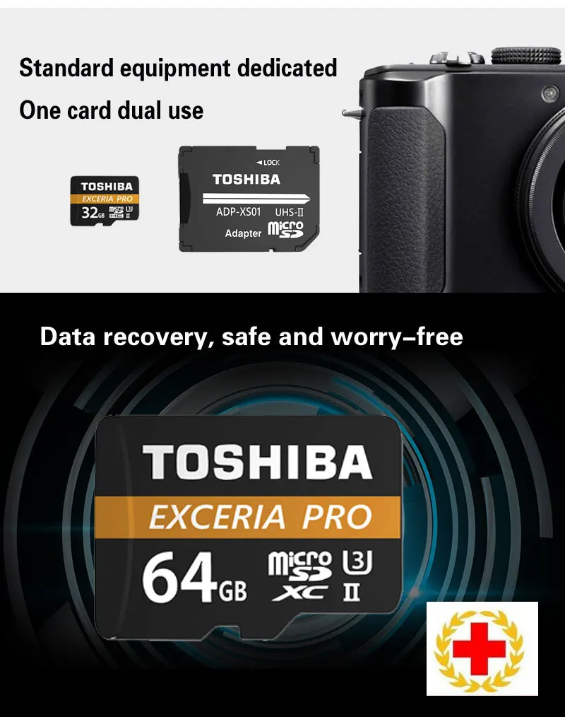 TOSHIBA M501 EXCERIA PRO U3 слот для карт памяти Micro SD 32 Гб SDHC 64 Гб SDXC UHS-II Class10 U3 4K HD Скорость чтения до 270 МБ/с