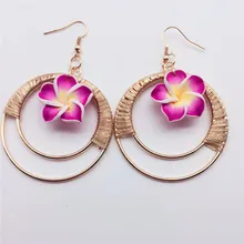 Пара последние хорошее качество мода дизайн горячие Золотые женские серьги цветок ручной работы