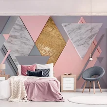 Beibehang пользовательские 3d обои Фото Фреска розовый алмаз геометрические скандинавские 3d стерео фреска фон обои papel де parede