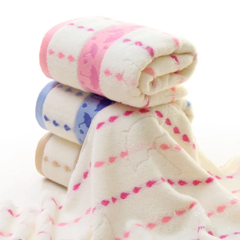 Factory Direct Cotton Towels 70x140cm Cute Umbrella Pattern Bath Towels for Adults Bathroom 3 colors Large Beach Towels