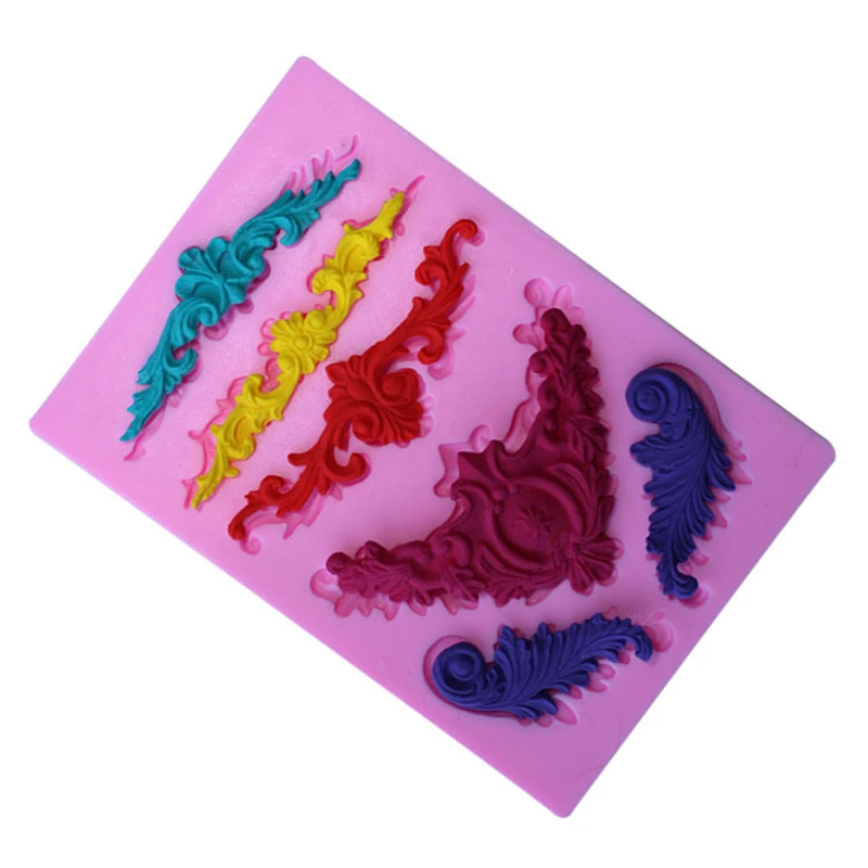 

Retro Lace Shape Silicone Cake Mold Kitchen Baking Mold For Candy Cookies Soap Border Fondant Cake Tools Cake Decorating