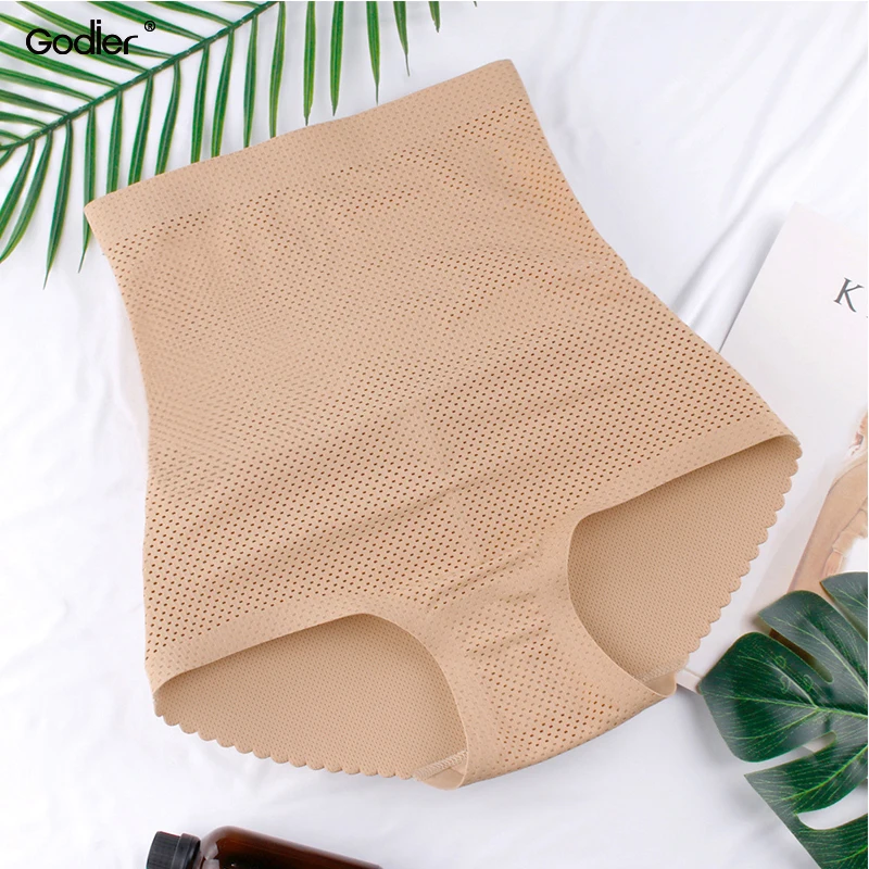 

Godier Women Sponge Padded Abundant Buttocks Pants Lady Push Up High Waist Padded Panties Briefs Underwear