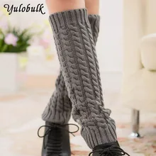 Классические женские толстые гетры; скрученные сапоги; манжеты до колена; вязаные зимние носки под сапоги; гетры; Beenwarmers Calentadores