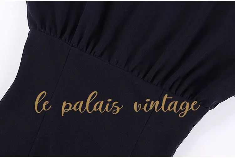 Le Palais винтажное платье-карандаш с матросским воротником, короткий рукав "летучая мышь", тонкая, высокая посадка, матовая, двухслойная, эластичная ткань, лето