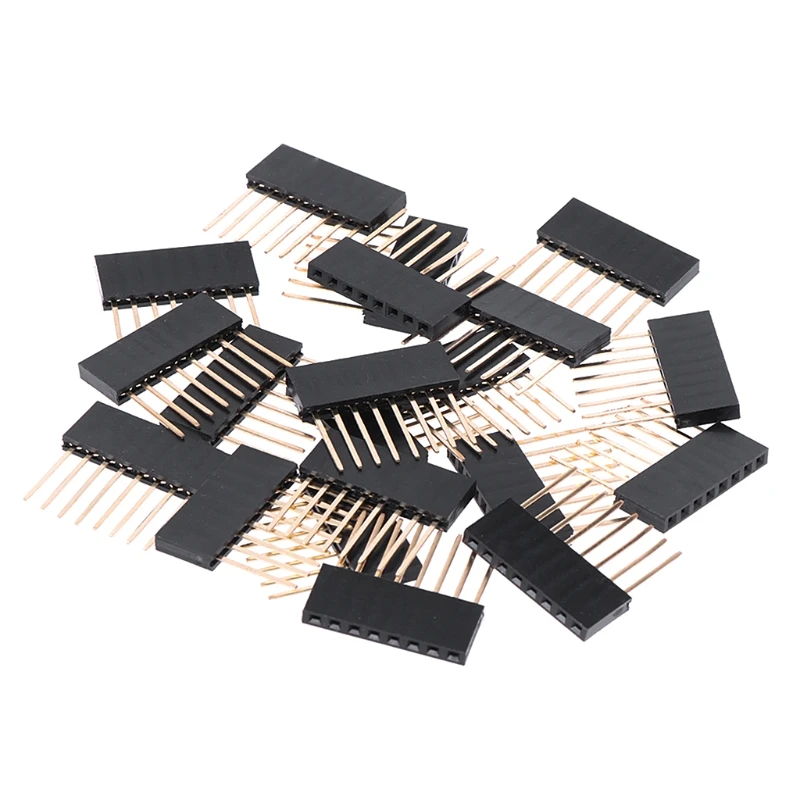 

OOTDTY 60PCS 2.54mm Pitch 6/8/10PIN 11mm Needle Female Pin Header For DIY Kit