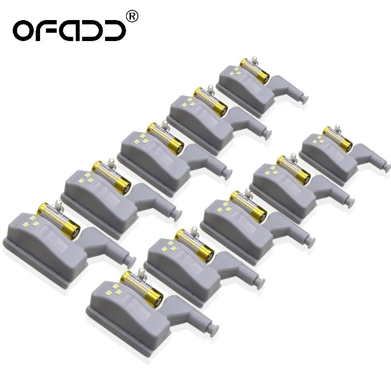 

Ofadd Led Night Light Automatic Sensor Light Wardrobe Inner Hinge Lamp Cabinet Light With Battery For Kitchen Cupboard Closet