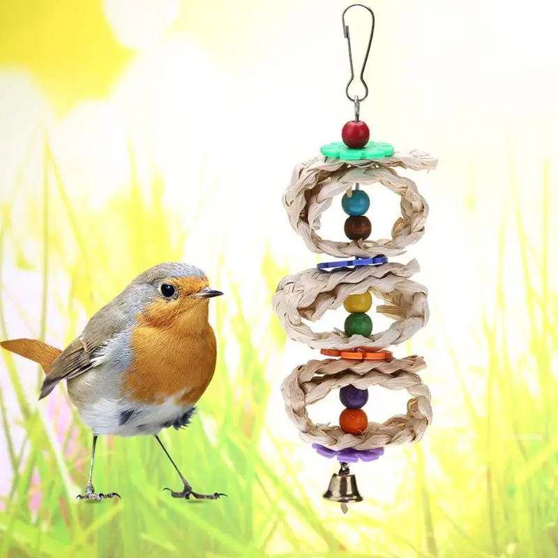 1PC Pet Bird Toys Circular Rattan Ball Parrot Favorite Interactive Chew