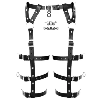 

Body Harness Garter Belt Adjustable Leather Sexy Punk Gothic Black Cage Harness Bondage Garter Halloween Club Dance Rave