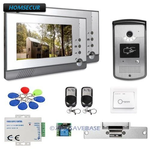 

HOMSECUR 7inch Video Door Entry Phone Call System with IR Night Vision for Home Security + Strike Lock