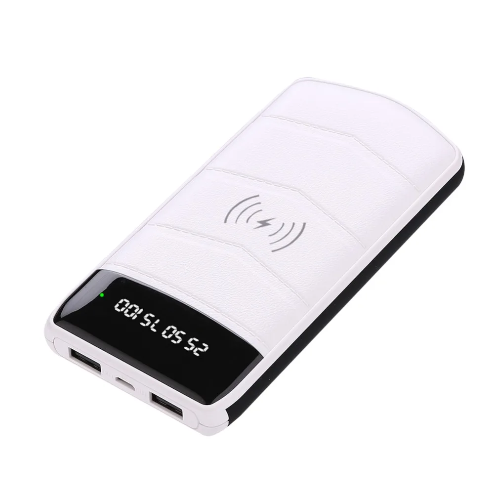 LCD 10000mAh QI Wireless Charger Dual USB Power Bank For iPhone 8 Samsung S9 Battery Charger 5W Wireless Charging Pad powerbank