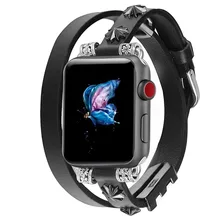 Кожаный ремешок для Apple Watch 5, 4, 44 мм, 40 мм, iwatch 3, 2, 42 мм, 38 мм, регулируемый браслет для женщин и мужчин