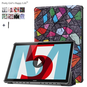 

Capa Fundas For HUAWEI MediaPad M5 10.8'' CMR-AL09 Printed Flip Leather Case For Huawei MediaPad M5 10.8 Tablet Cover +Pen