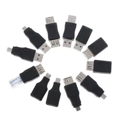 Новый OTG USB 2,0 мужчина к женскому Micro-B Mini-B конвертер данных адаптер Горячий