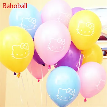 

100pcs 12inch Hello Kitty Cartoon Latex Balloons Animal Ballons Happy Birthday Helium Balloons Wedding Decoration Party Supplies