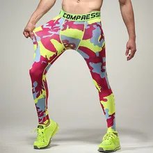 Для мужчин S камуфляж узкие брюки Бег Training сжатия быстросохнущая Тренажерный зал Бег Фитнес Штаны Для мужчин леггинсы ящики Трусики для женщин
