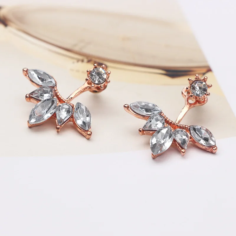 

1 Pair Crystal Flower Clip Earrings Clearance Sale Wholesale