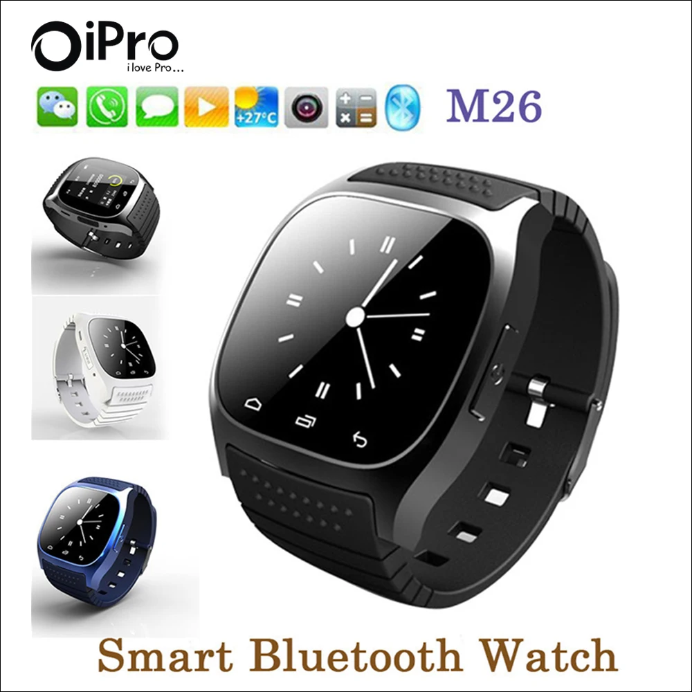 Bluetooth Smart Watch Android font b Smartwatch b font M26 with LED Barometer Alitmeter Pedometer for