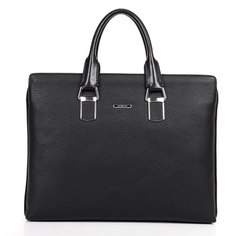 genuine cowhide leather litchi grain briefcases dress women's business