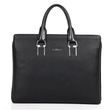 genuine cowhide leather litchi grain briefcases dress women’s business travel work hand solid computer packages laptop tote bags