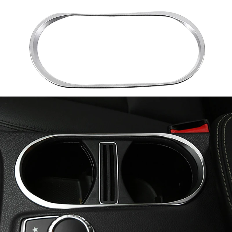 Chrome Cup Holder Cover Trim for Mercedes Benz Cla 200 260 Gla a Class W176 C117 A180 14-17 Accessory Car-Styling