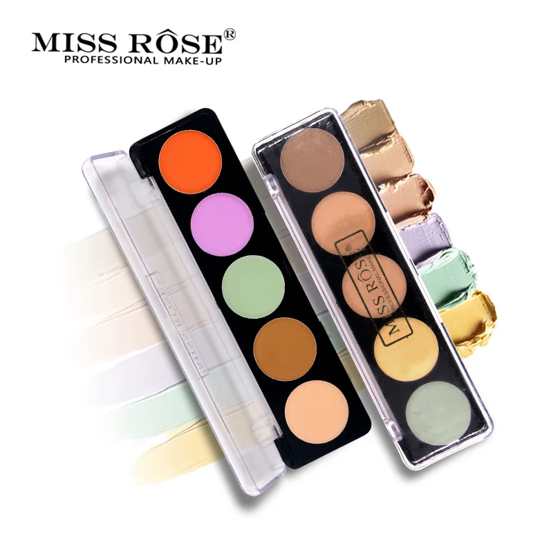 

MISS ROSE 5 Colors Beauty Face Cream Makeup Concealer Palette Contour kit Concealer Cream Long Lasting Waterproof