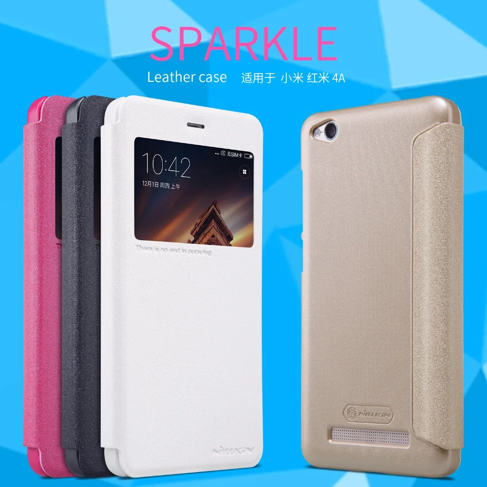 Xiaomi redmi 4A case cover Nillkin sparkle leather case for Xiaomi redmi 4A Status view windows